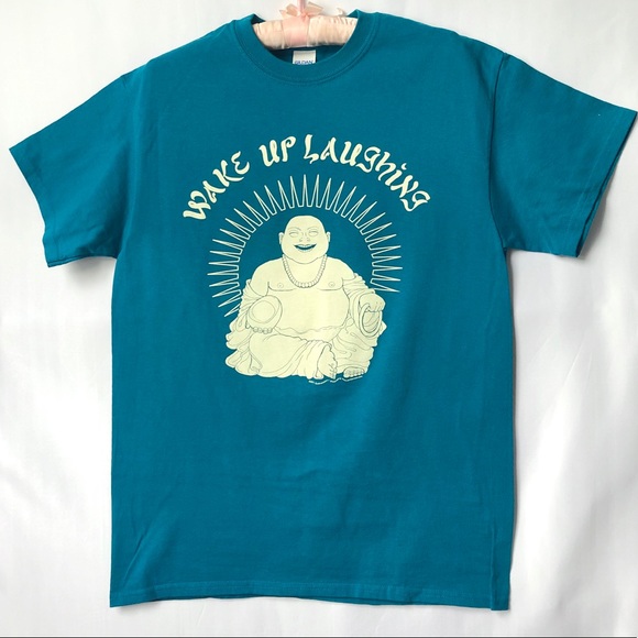 ❌SOLD❌ "Wake Up Laughing" Buddha graphic tee - Picture 5 of 5